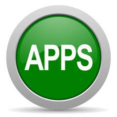 apps green glossy web icon