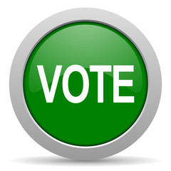 vote green glossy web icon