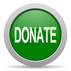donate green glossy web icon