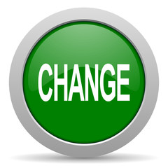 change green glossy web icon