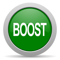 boost green glossy web icon