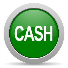 cash green glossy web icon