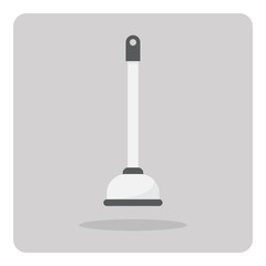 Vector of flat icon, toilet plunger on isolated background