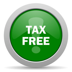 tax free green glossy web icon