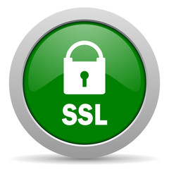 ssl green glossy web icon