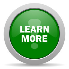 learn more green glossy web icon
