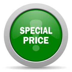 special price green glossy web icon