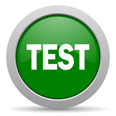 test green glossy web icon