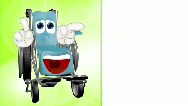 Funny wheelchair cartoon comic illustration