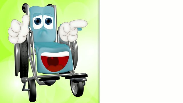 Funny wheelchair cartoon comic illustration