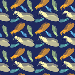 Seamless pattern with insects. 