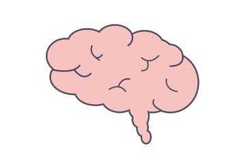 Sketched Human Brain Free Illustration on blue background