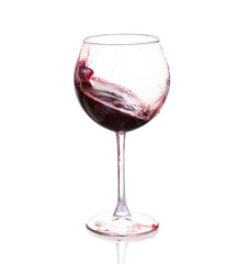 Set of glasses with red wine