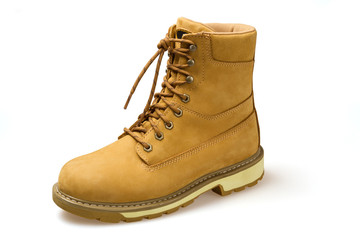 Laced yellow nubuck shoe