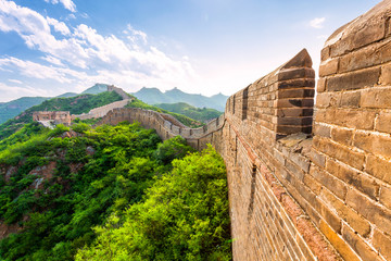 great wall the landmark of china and  beijing