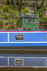 Narrowboat at moorings