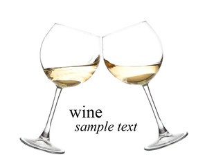 Set of glasses with WHITE wine