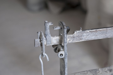 Ancient old-fashioned weight scale in grunge style