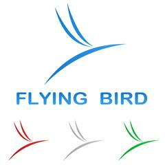 Flying bird logo set