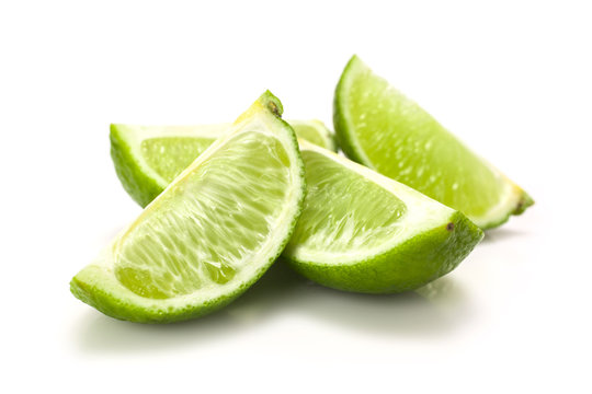 Green lime isolated on white background
