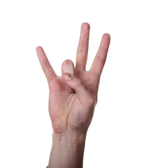 hand gesture isolated on white background