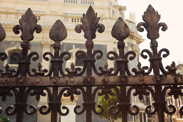 fence detail in Piazza del Duomo in Catania