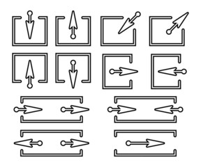 Set of silhouettes arrows.