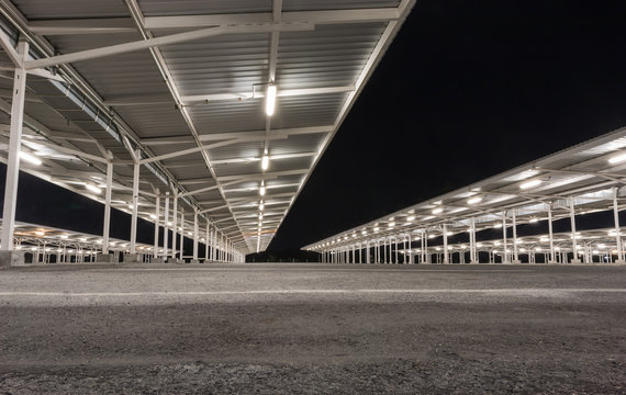 Parking lot at night