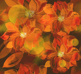 Decorative abstract flowers seamless pattern