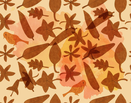 Seamless background pattern of various shapes