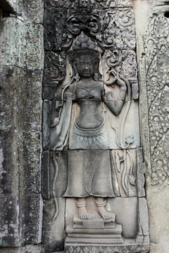 Stone woman relief