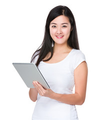 Fototapeta premium Woman use of tablet