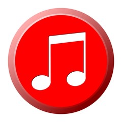 Musical note icon / button - illustration