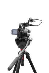 Selected focus camcorder in white background
