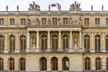 Architectural fragments of famous Versailles palace. Paris.