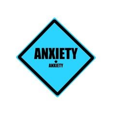 Anxiety black stamp text on blue background