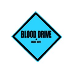 Blood drive black stamp text on blue background