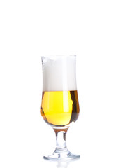 Glass of beer isolated on white