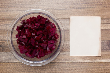 Red beets cut into small pieces