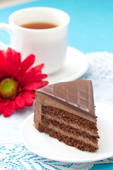 Piece of chocolate cake