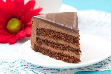 Piece of chocolate cake