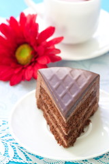 Piece of chocolate cake