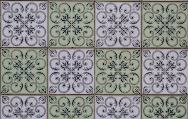 Kissenbezug vintage ceramic tile © nelson garrido silva