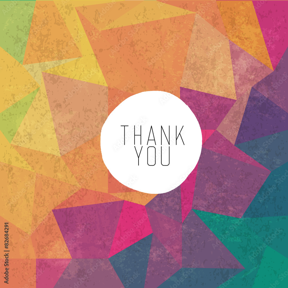 Poster grungy retro background with thank you message