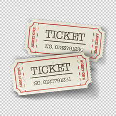 Two cinema tickets (pair). Isolated on transparent background, v - 82684225