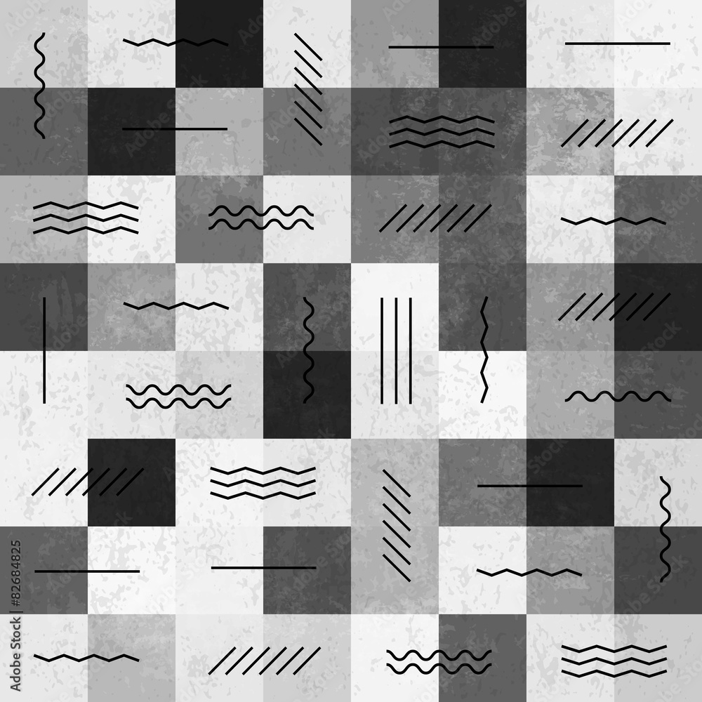 Poster retro monochrome vintage seamless pattern with lines