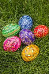 Six Eaaster Eggs in grass