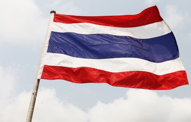 Fototapeta na wymiar Thai Flag isolate on sky