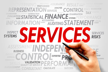 SERVICES word cloud, business concept