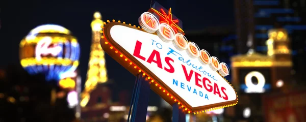 Rolgordijnen Welkom bij Fabulous Las Vegas Neon Sign © somchaij